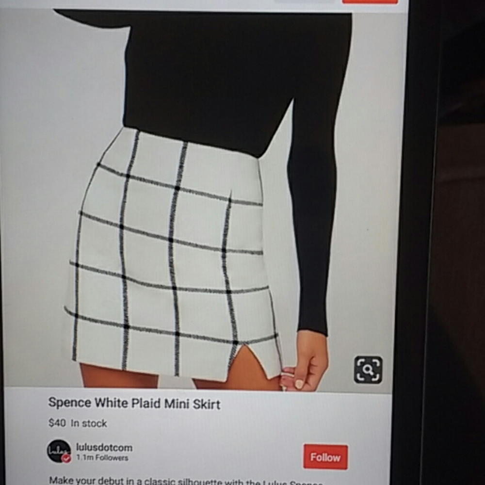 Lulus spence white plaid mini skirt